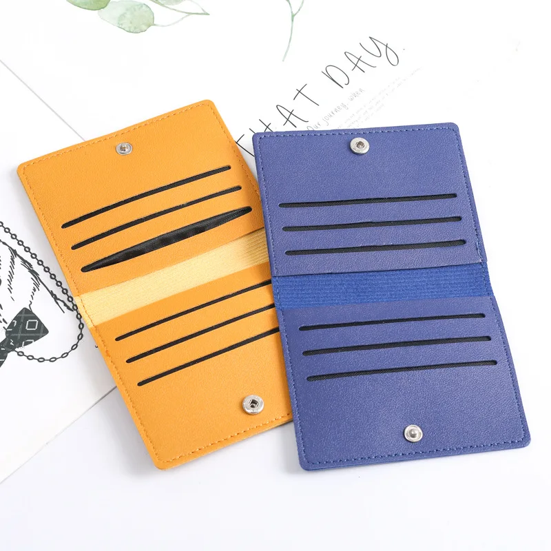 PU Credit Card Bag Multi Slot Card Women  PU Leather Solid Ultra-thin Credit Card Wallet Portable Thin Universal Coin Purses