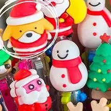 

5pcs Christmas Four-color Ballpoint Pens, Santa Claus Decorations, Colorful Christmas Birthday Gifts, Fun Ballpoint Pens