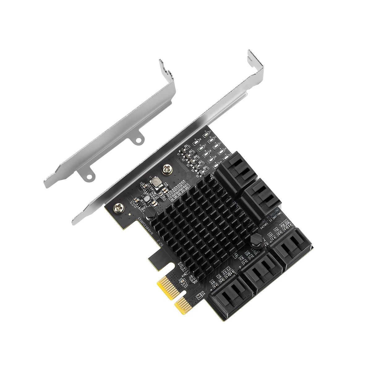 IOCREST PCIe gen3 x1 to 10 Ports 6G SATA III 3.0 Controller Non Raid Expansion Card Low Profile Bracket