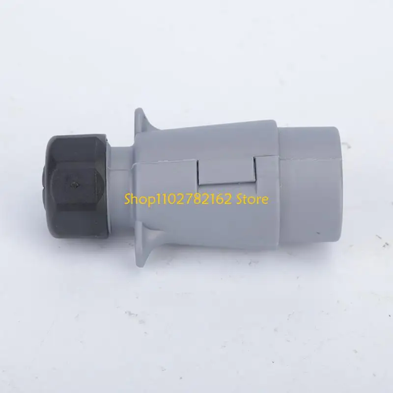547B Gray ABS Trailer Power Socket 7 Pin European 12S Part for Tow Wiring Service, Road Trailer Hookup, Single Pack Spare Repair
