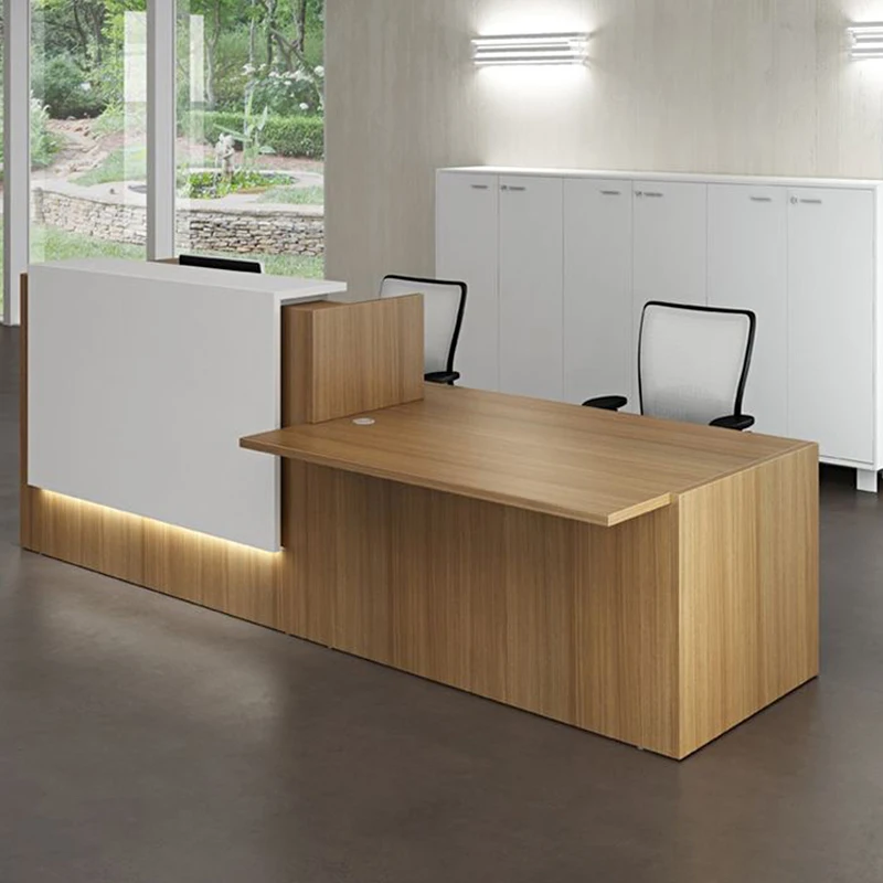 

High Quality Reception Desks Service Table Custom Wood Hotel Beauty Salon Front Desk for Office