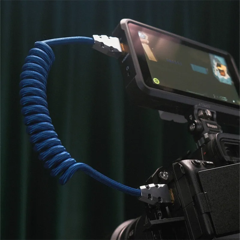 Custom Handmade HDMI Braided Coiled Cable, 4K High Speed, Durable Spring Wire for DSLR Camera & Field Monitor Gift