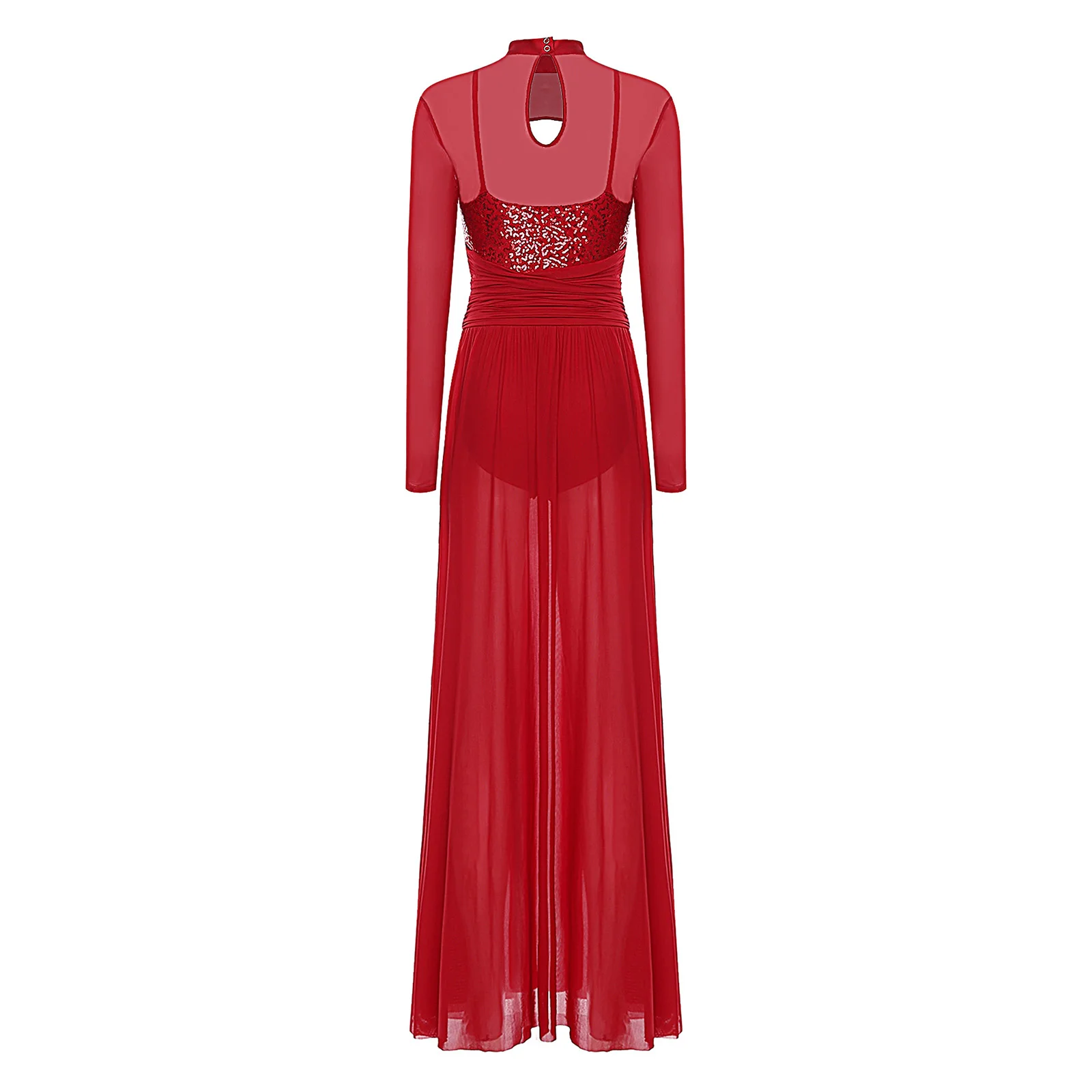 إمرأة الحديثة فستان رقص غنائي كم طويل ثياب فلوي فستان ماكسي الترتر الباليه الجمباز المعاصرة Dancewear ازياء