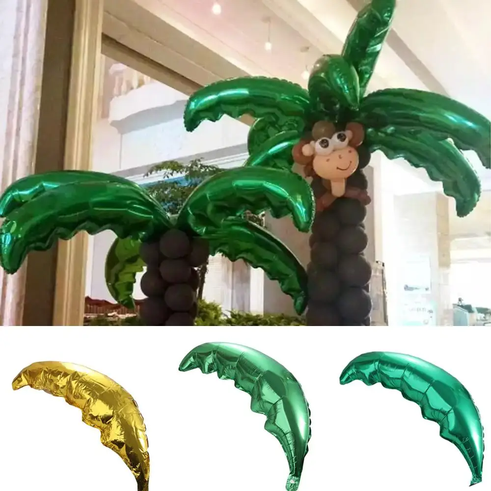 

Aluminum Foil Palm Tree Leaf Balloons Durable High Quality Coconut Tree Leaf Balloons 36 Inch Convenient Palm Leaf Balls