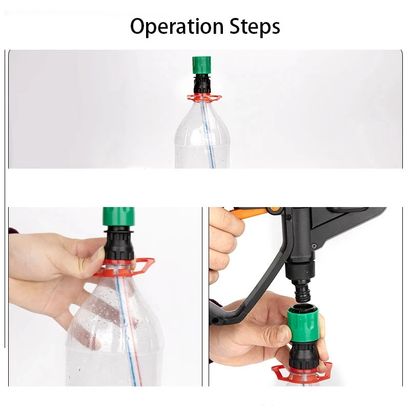 Car Wash Accessories Adapter For Lithium Battery Washer Gun With Coke Bottle Wireless High Pressure Washer Gun Quick Connection