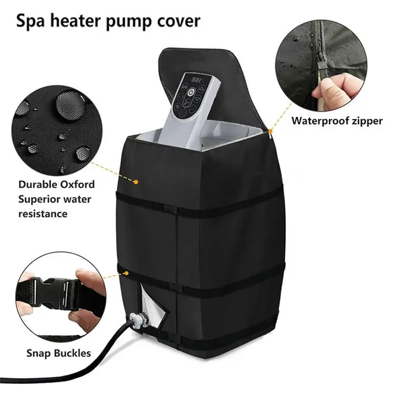 Hot Tub Spa Heater Pump Cover Waterproof new Hot Tub Insulated Pump Cover with Zipper For Square Hot Tub Spa Heater Pump