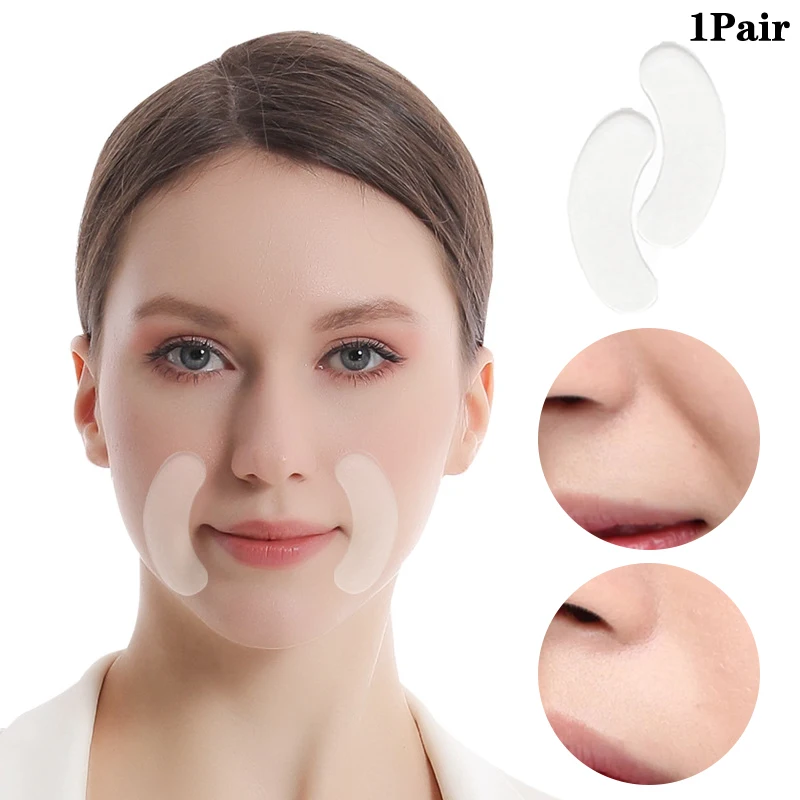 

1Pair Nasolabial Wrinkle-removing Silicone Pads Face Anti-aging Sticker Reusable Skin Lifting Care Patches Mask Tape