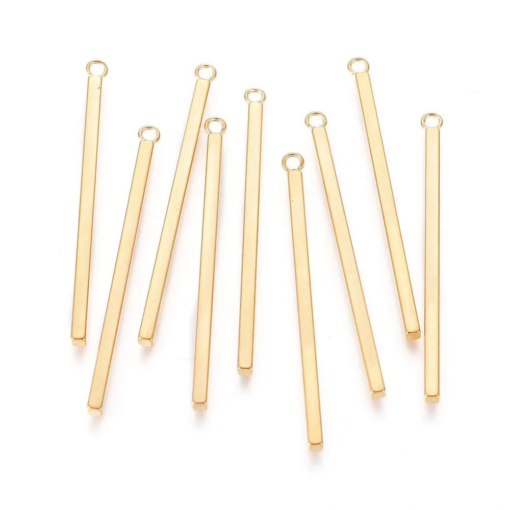 

Подвески из нержавеющей стали 304 с ионным покрытием (IP) Золотой стержень 43x2x2 мм Отверстие: комплект 1,8 мм