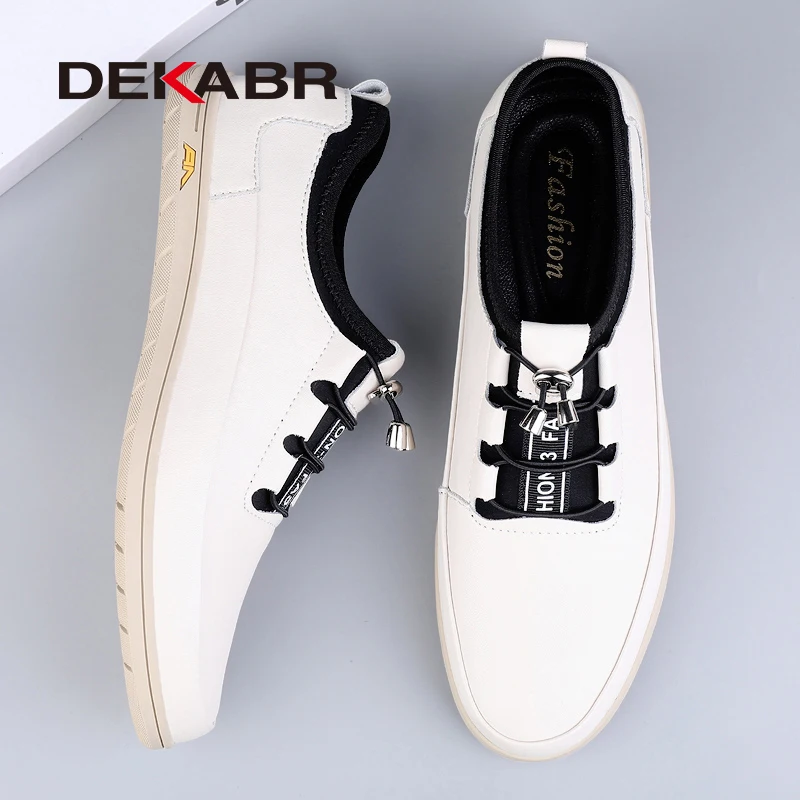 DEKABR Sepatu Kasual Pria Fashion Sepatu Pria Alas Kaki Harian Nyaman Bersirkulasi Kulit Luar Ruangan Sneakers Pria Musim Semi