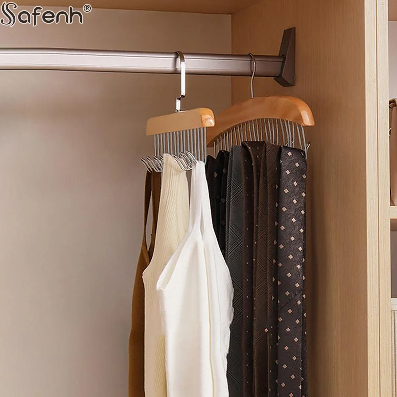 

1/2 шт. Универсальная деревянная вешалка-органайзер для головных уборов с крючками, для хранения кепок, ремней, галстуков, экономия места, для дома, розничной торговли, демонстрации одежды