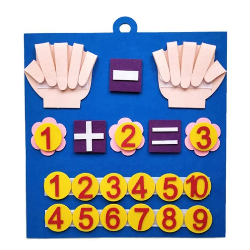 Kids Montessori Toys Felt Finger Numbers Math Toy Children Counting Early Learning Educational Toys Toddlers Intelligence Game