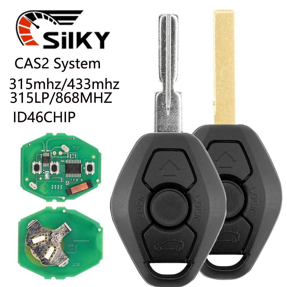 SilKY 3 buttons Remote Key for BMW 3 5 7 series X3 X5 Z3 Z4 Z8 E46 E60 E83 E53 E36 E38 CAS2 315LP MHZ 315MHz 433MHZ 868MHZ