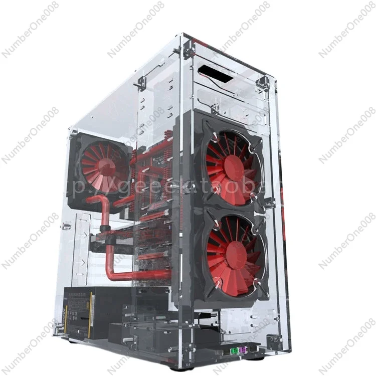 

DIY Transparent ATX PC Case, Acrylic Open Frame Vertical Computer Chassis, Clear Test Bench for Gaming Build