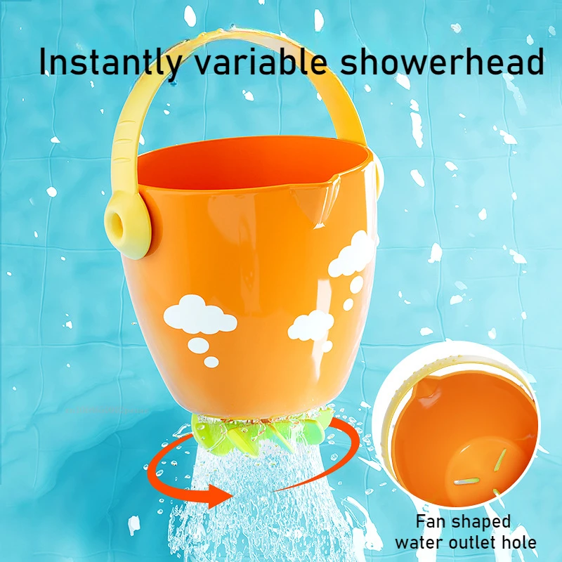 Babybadje Speelgoed Cartoon Baby Mini Douche Kleine Emmer Zomer Grappig Badspeelgoed Draagbare Doucheemmer met Handvat voor Stranden