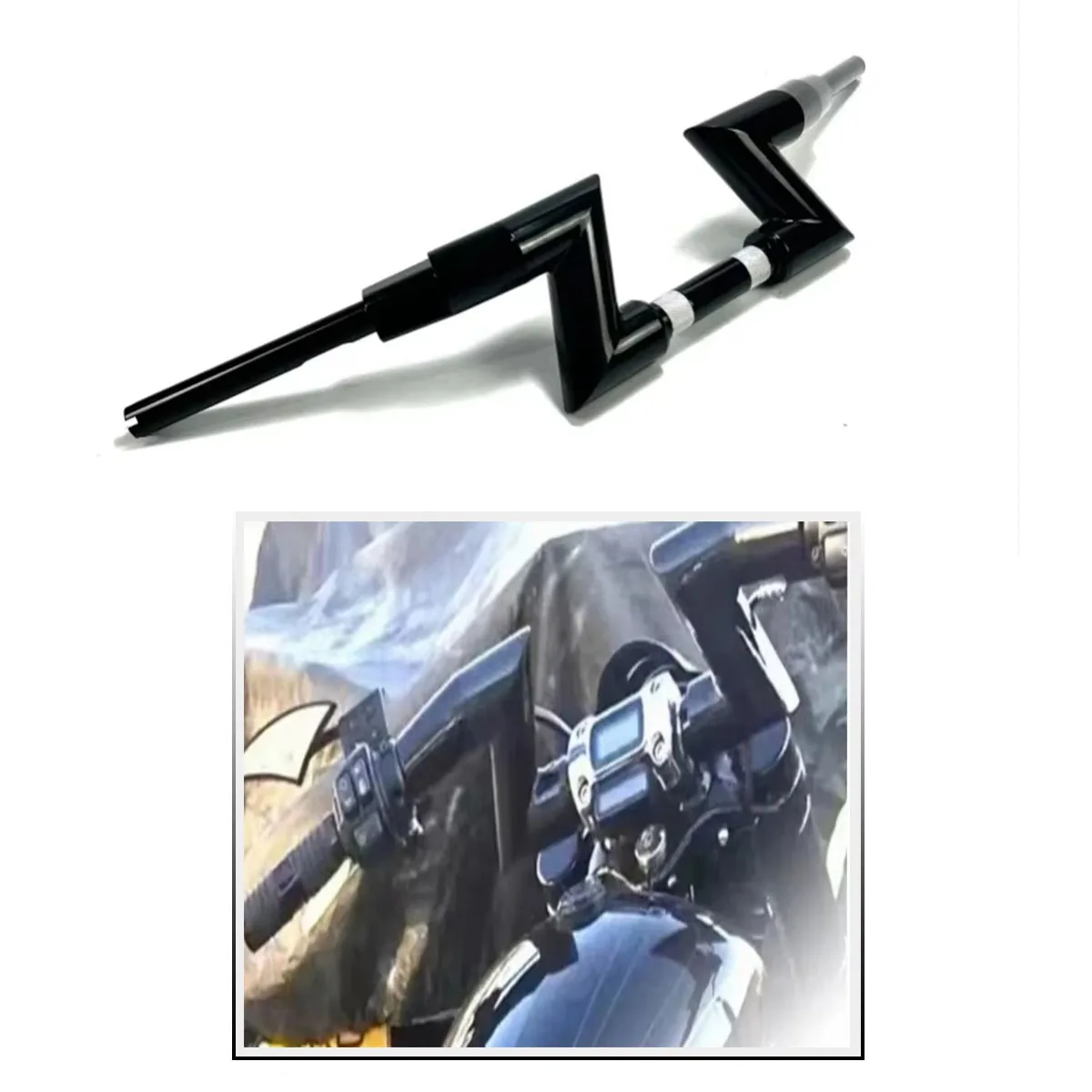 

For Harley Dyna Softail Street Bob Low Rider Fat Boy Breakout Motorcycle Custom Handlebar 2 inch Z Lightning Drag Bar