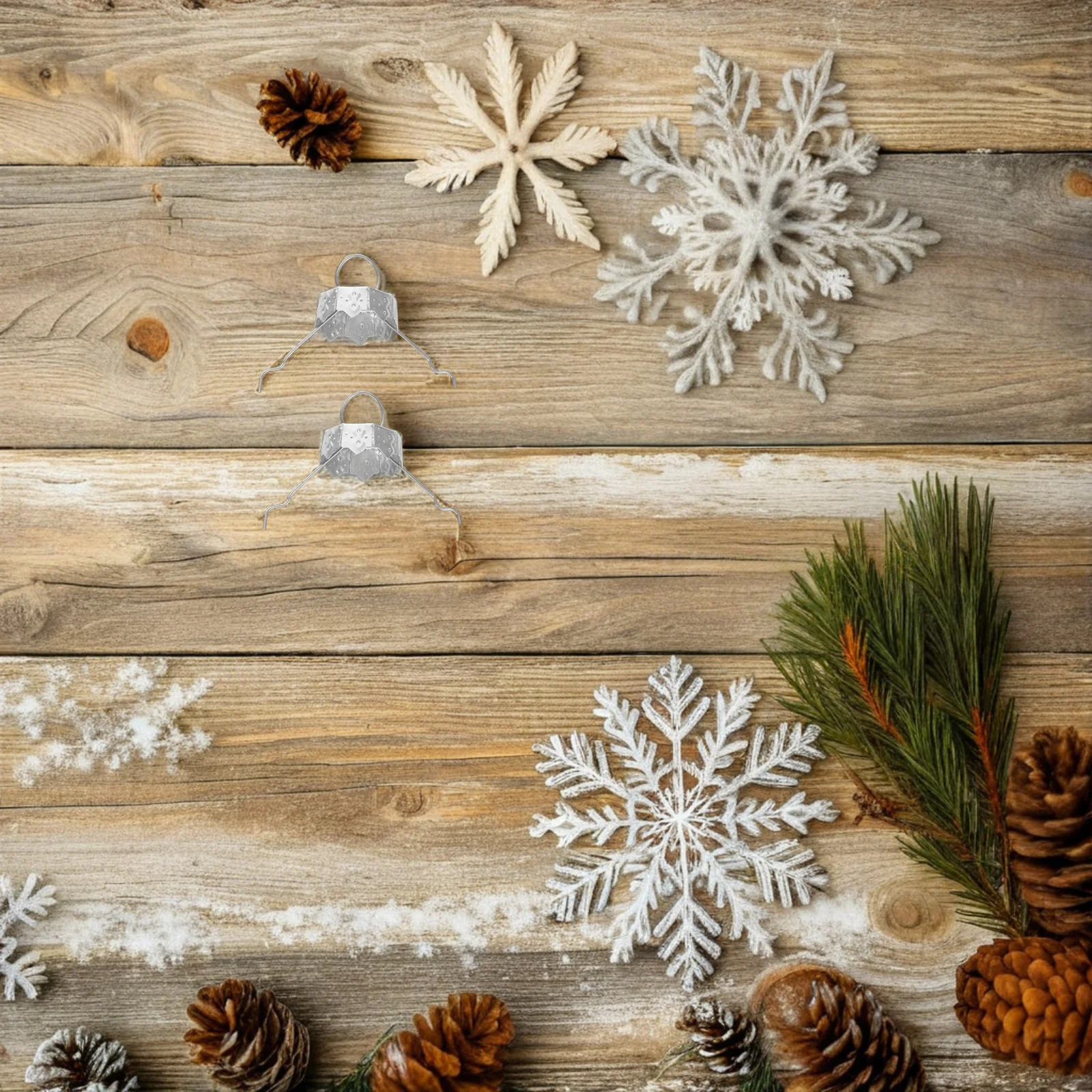 

100Pcs Metal Xmas Ornament Caps Round Bauble Toppers for Home and Commercial Decorations Round Christmas Ornament Caps