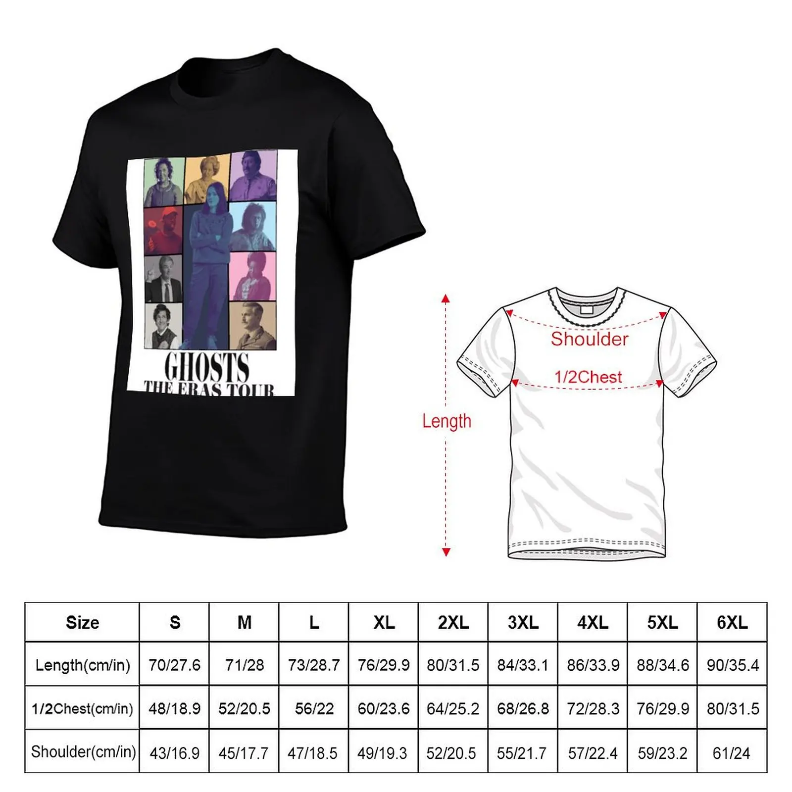 BBC Ghosts Tour Poster T-Shirt Plus Size Lightweight Tee Shirt