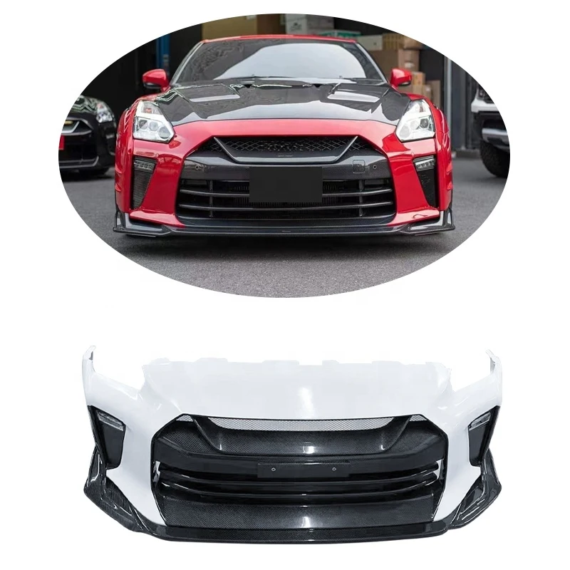 

Top Secret Style Half Carbon Fiber Car Front Bumper for GTR R35 2008-2019