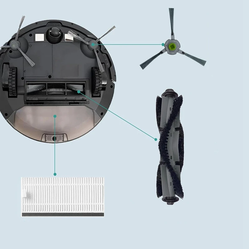 ABBK-สําหรับ Airrobo P20 เครื่องดูดฝุ่นหุ่นยนต์หลักแปรงด้านข้าง HEPA FILTER อะไหล่อุปกรณ์เสริม