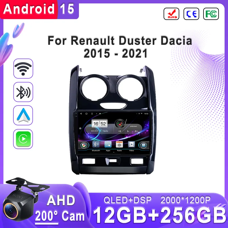 Android 15 For Renault Duster Dacia 2015 - 2021 For LADA Largus 2021 Car Radio Multimedia Video Player Navigation Stereo GPS