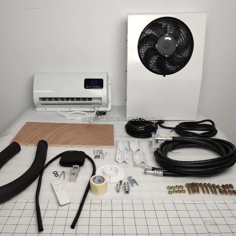 24V Truck Sleeper Parking Cooler AC System Kit 12V Electric Tractor Cab Split Iron Material Air Conditioner Apu For Semi Trucks