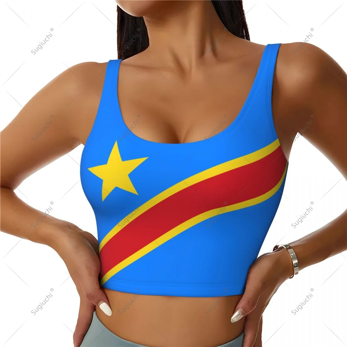 

Democratic Republic Of Congo Flag Women Girl Activities Sports Vest for Female Yoga Vest Workout Vest Lightweight Trendy