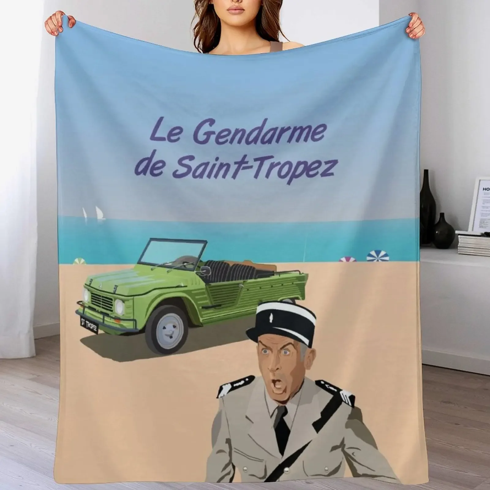 The gendarme of Saint-Tropez Throw Blanket Ultra Soft Flannel Fleece Blanket for All Seasons