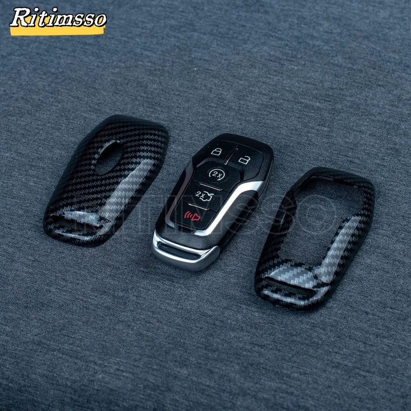 New Carbon ABS Car Key Case Fob Cover for Ford Fusion Mondeo Mustang F-150 Explorer Edge 2015 2016 2017 2018 Car Accessories