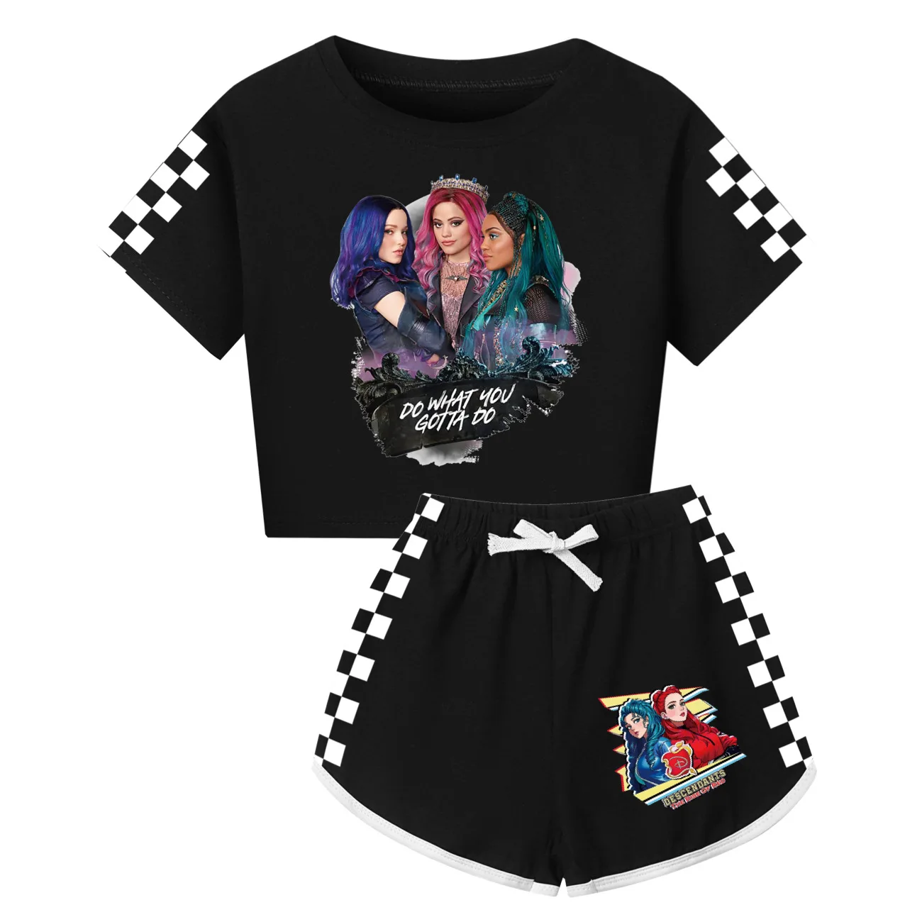 Hot Descendants 4 Summer Clothes Sets Kids Cartoon T-shirts Shorts Two-piece Set Baby Boys Tracksuit Girls Outfits Suit Gift