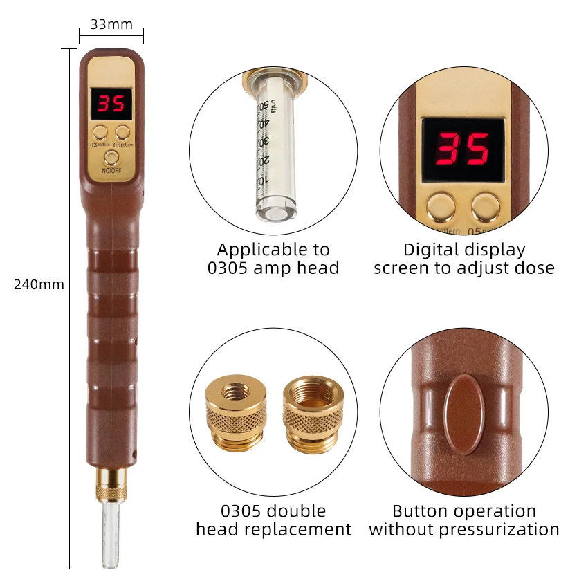 2 in1 profession eller Hyaluronsäure-Injektion stift Automatische nadel freie Füll injektion pistole Ampulle 0.3/0,5 ml Hyaluronspen-Kit