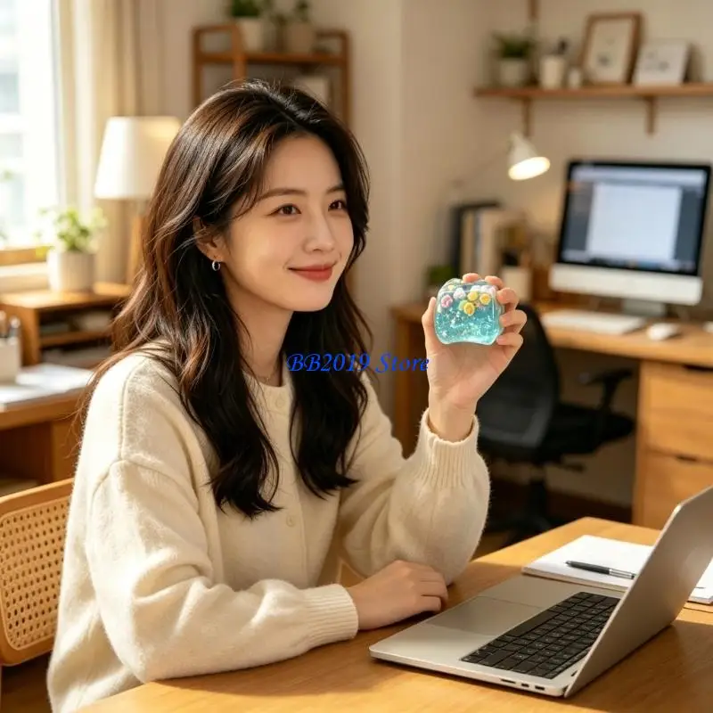 

Q0KB Ice Block Ice Cubes Stress Reliever Flexible Anti Anxiety Hand Press Toy