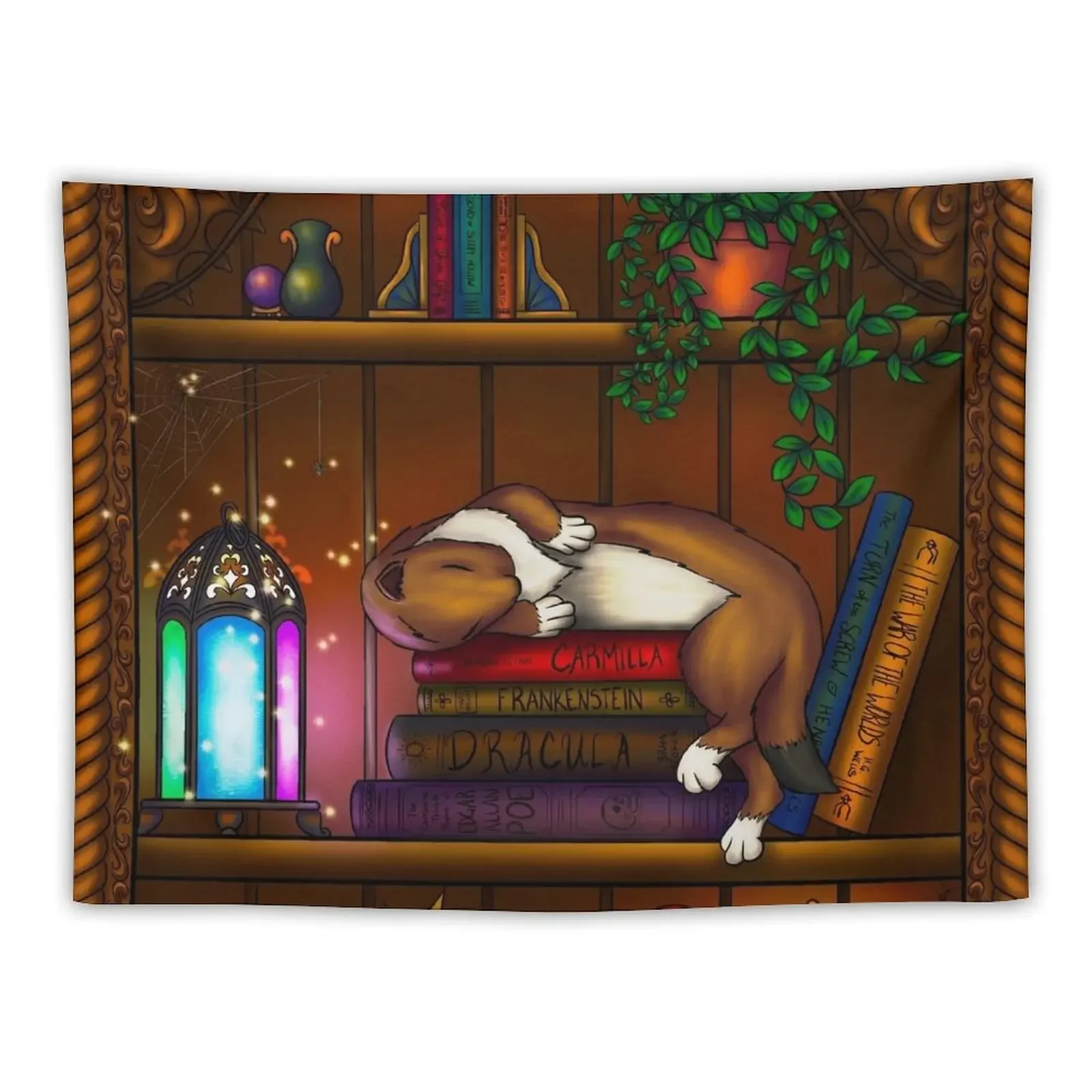 Sleepy Book Weasel Tapestry Wall Decoration Room Decorations Aesthetics Luxury Living Room Decoration Tapestry