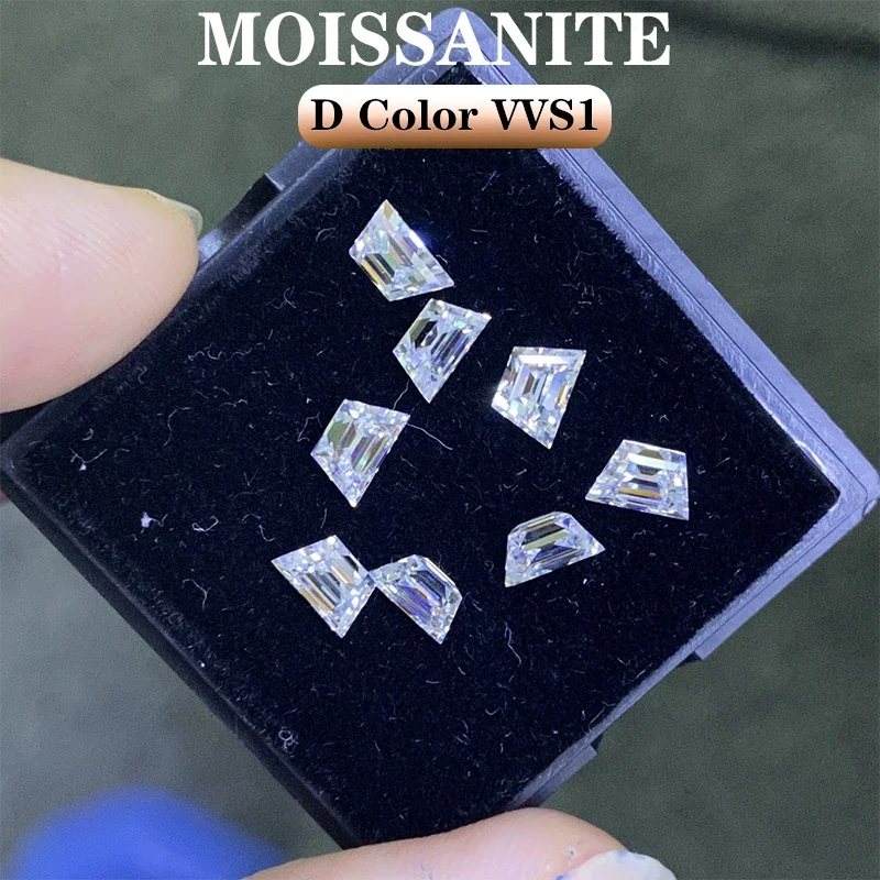 Boat Shape White D Color Moissanite Loose Gemstone VVS1 Trapezoid Cut For Ring Jewelry Pass Diamond Tester Side Stone Set Making