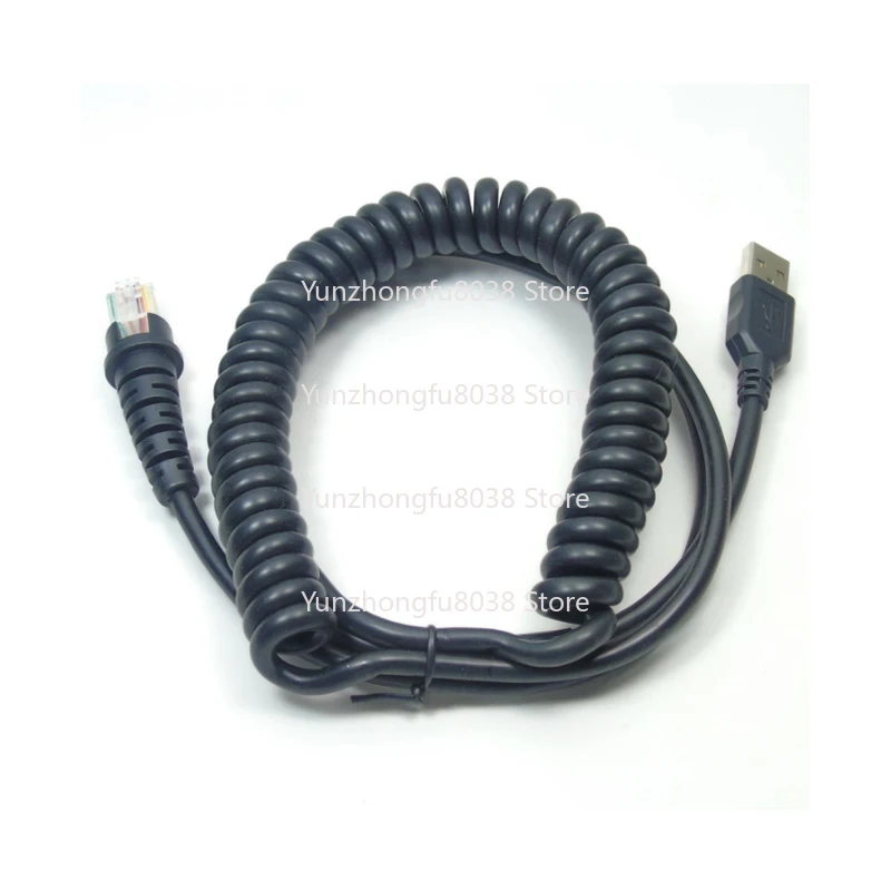 3 M Retractable Helix Spring Coiled Micro USB Male To RJ45 Barcode Scanner Cable Pure Copper for 3800G 4600G 3820 PC