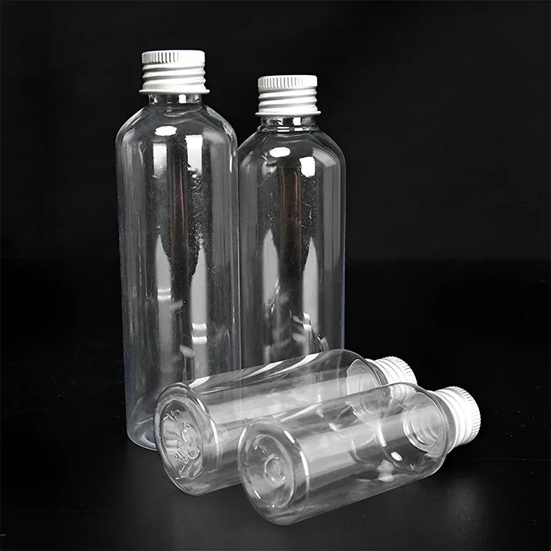 50 Uds. Botella de plástico vacía de 5-100ml con tapa de tornillo de aluminio botella de muestra de crema recargable contenedor de loción portátil para viaje