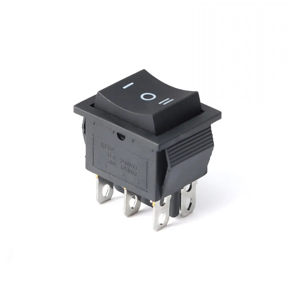 20 Stück Selbst rück stell wipp schalter Momentan kcd4 Netzschalter Ein-Aus-Ein-Reset 3 Position 6 Pins 16a 250VAC/20a 125VAC – Detail 9