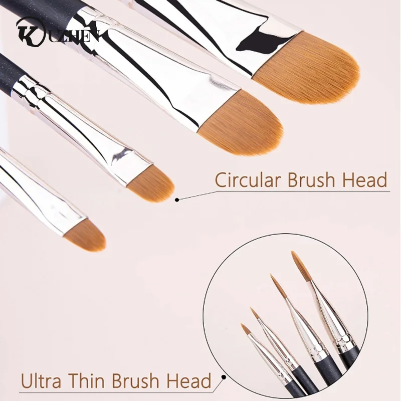 Flat Round Ultra-thin Foundation Concealer Makeup Brush Professional Contour Liquid Cream Concealer Make-up Tool 4 Types Sizes