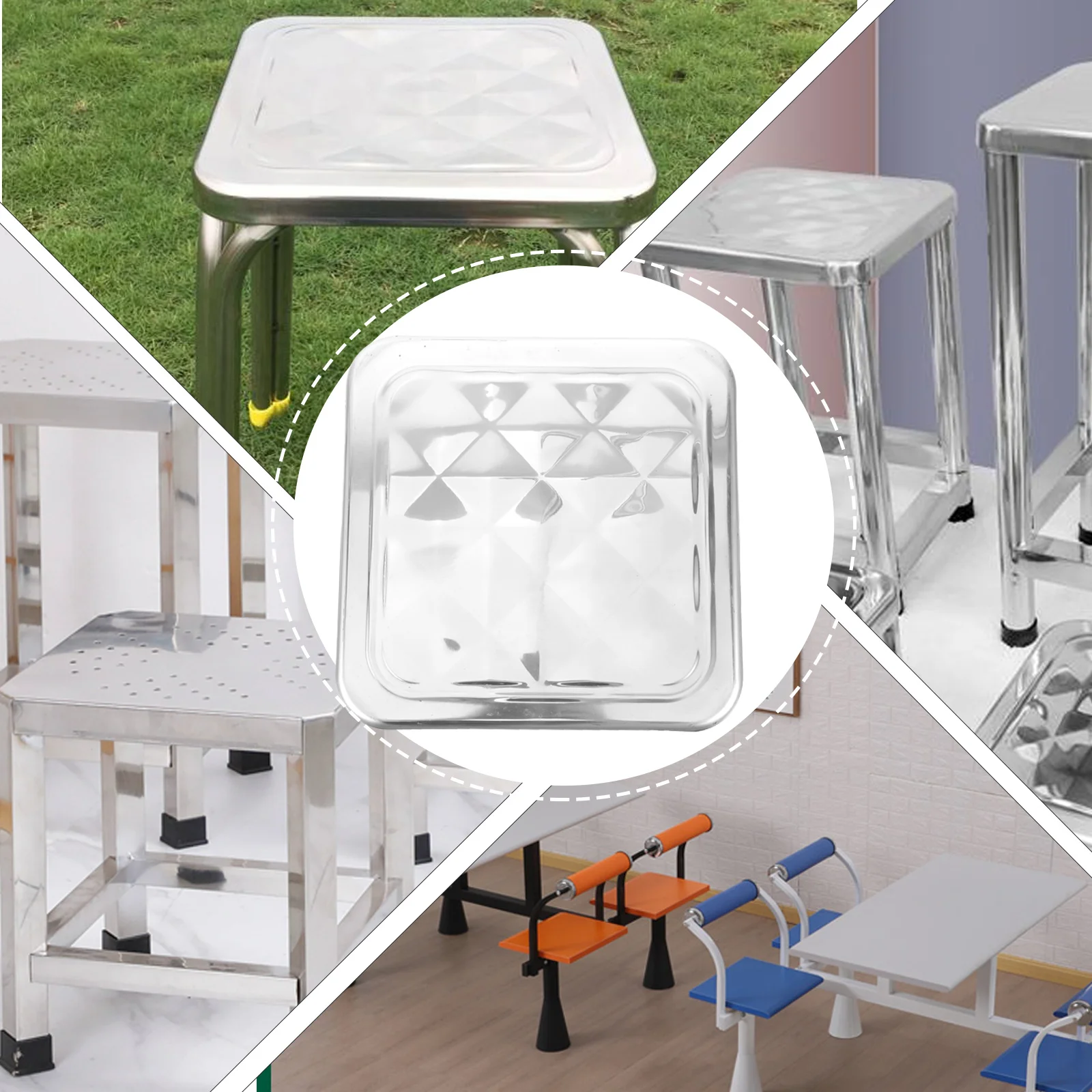 

Indoor Thickened Stainless Steel Stool Seat Canteen Bar Replacement Part Metal Seating Surface for Home Kitchen Dining Room