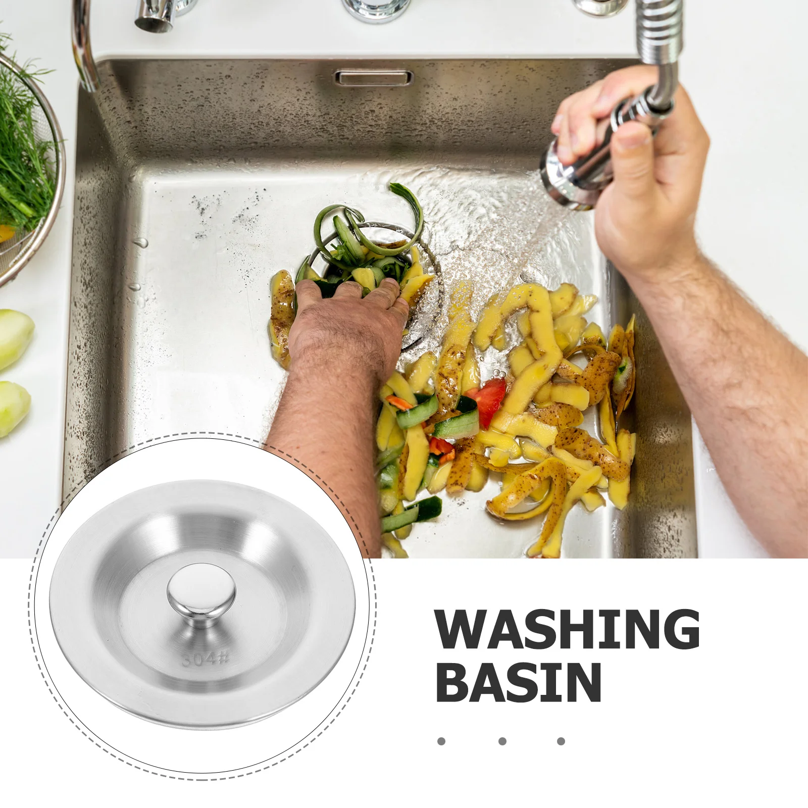 غطاء الصرف مياه الفولاذ المقاوم للصدأ حوض سدادة غطاء حوض المطبخ غطاء غرامة ختم الرائحة الوقاية سهلة التنظيف للمطبخ #3