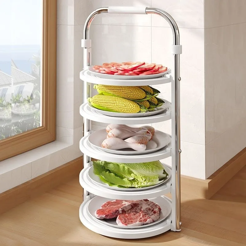 Kitchen preparation rack Foldable side dish Multi-layer household