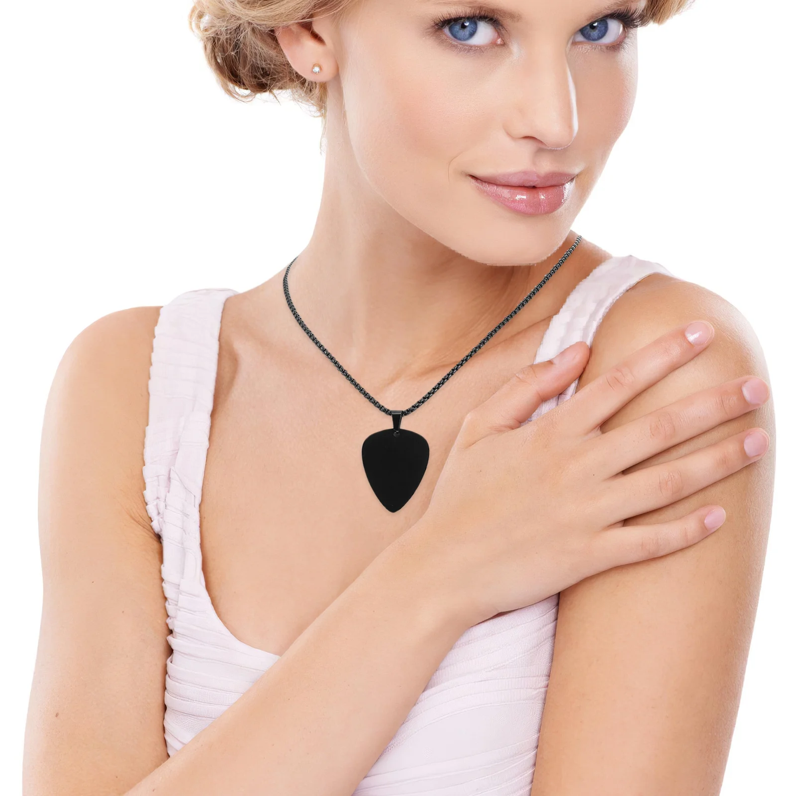 

3Pcs Guitar Pick Necklace Stainless Steel Titanium Music Pendant Charm Lightweight Durable for Daily Wear Guitar Pick Necklace