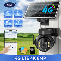 8MP 4K Solar Powered 4G Camera With Solar Panel Outdoor PIR Human Body Sensing Safety Solar Camera Waterproof Camera