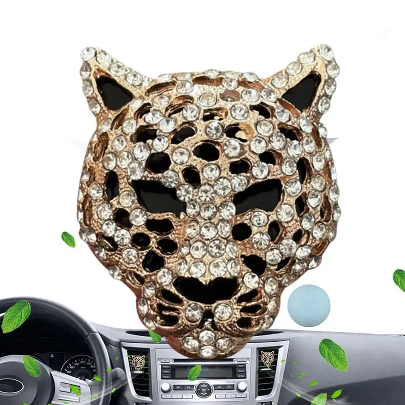 Leopard Air Freshener Car Crystal Car Outlet Perfumes Diffuser Clips Elegant Lovely Car Dashboard Charm Car Interior Decoration