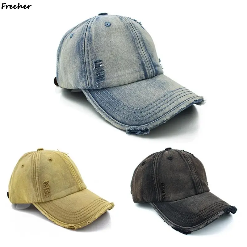 2023 Denim Baseball Cap Summer Jeans Snapback Hat Casquette for Women Men Hip Hop Visors Hats Gorras Distressed Denim Caps