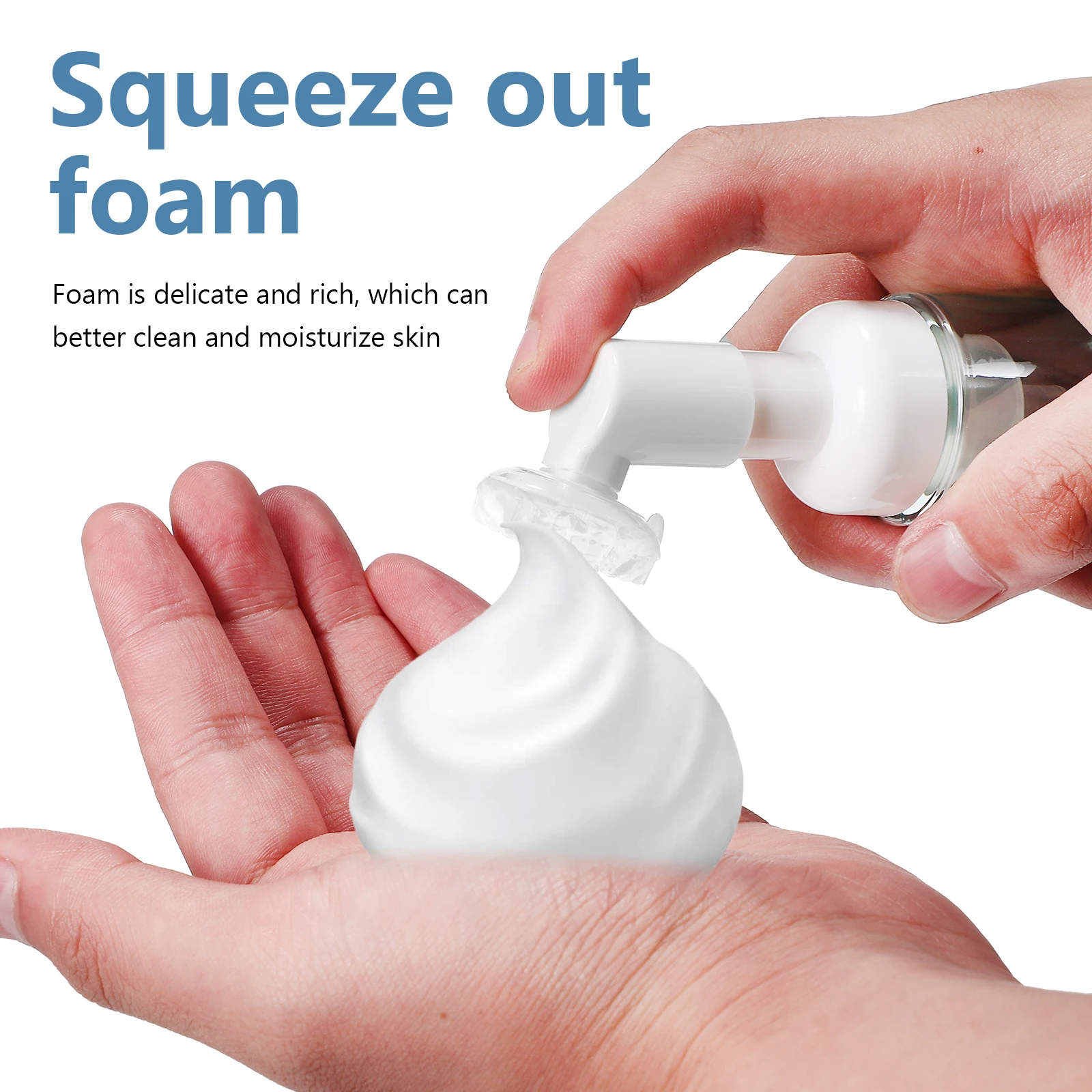 

4 Pcs 60ml Empty Foaming Pump Bottles Transparent Black Green Travel Size Subpackaging Foam Dispenser