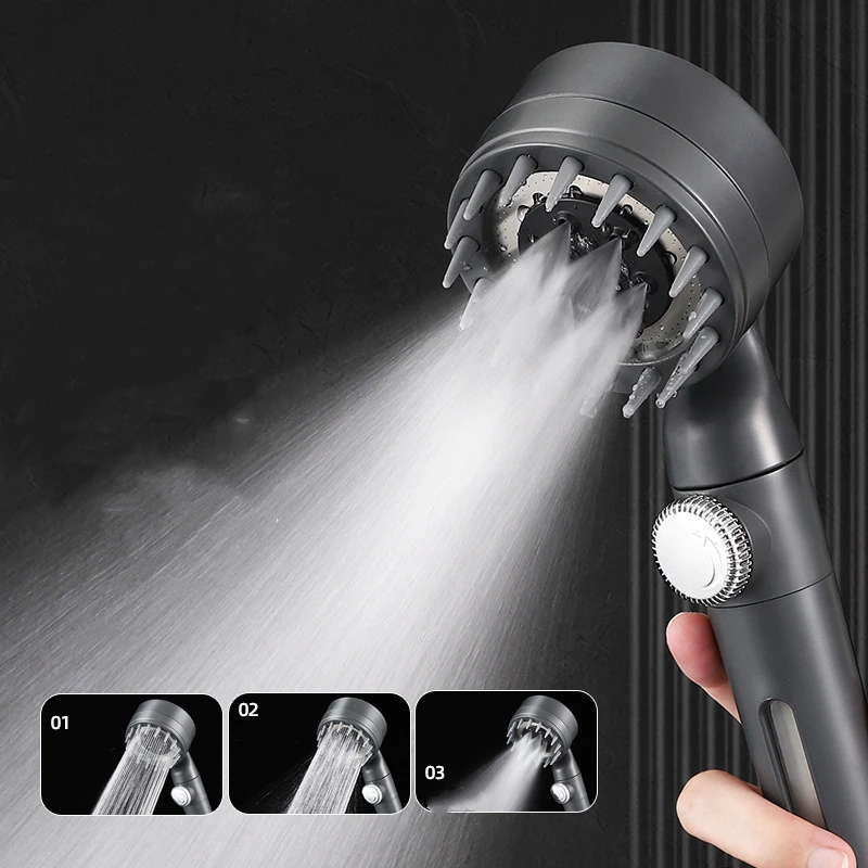 Douchekop 3-Mode Hogedruk Verstelbare Waterbesparende Spray Met Massage Regendouche Kraan Badkamer Accessoires
