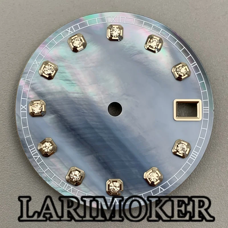 LARIMOKER 28.5mm Men's Watch Dial with Hands Diamond Markers Compatible with NH35 Movement Watch Accessories