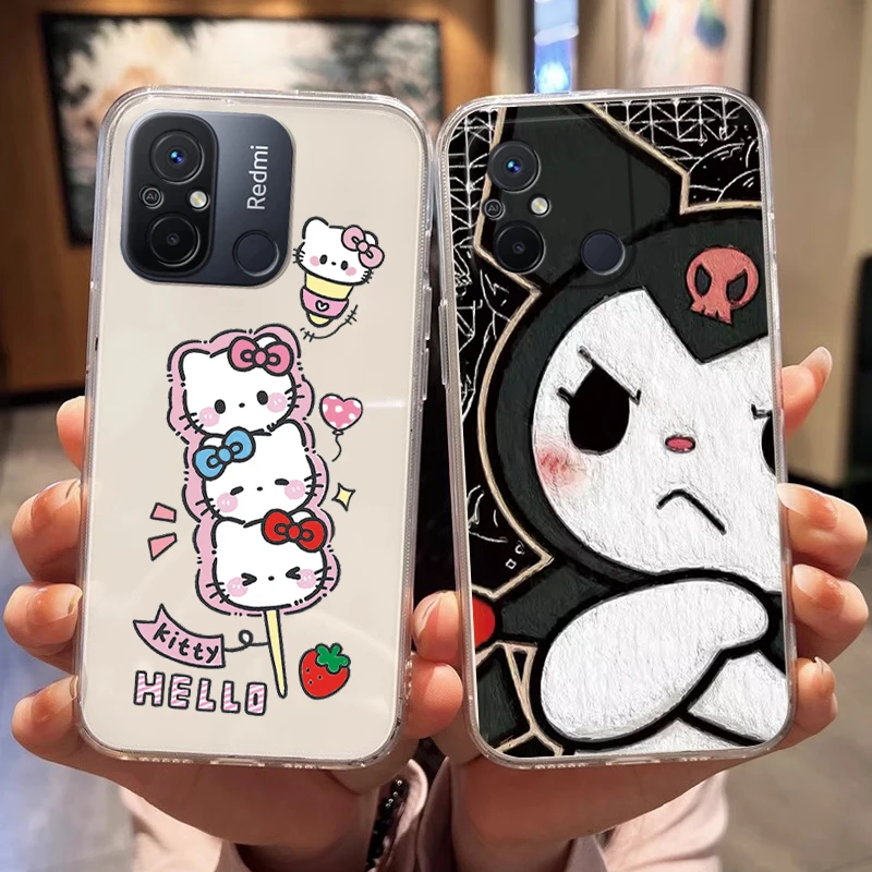 For Redmi 12C 11A 10A 10C 9C 9C NFC 7 A1 A2 Plus Note 7 7S 7 Pro 8 8T Poco C40 C55 C51 C50 Cartoon Sanrio Couple Clear Tpu Cover