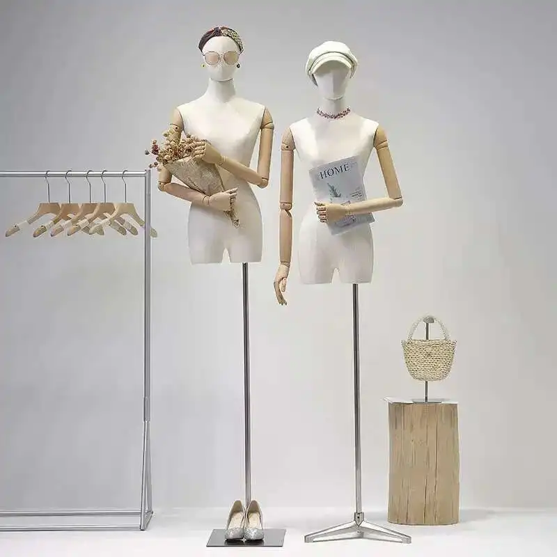 

Clothing Store Mannequin for Women's Clothing Pendant Joint Hand Small Chest Model Frame Window Upper-Body Display Stand