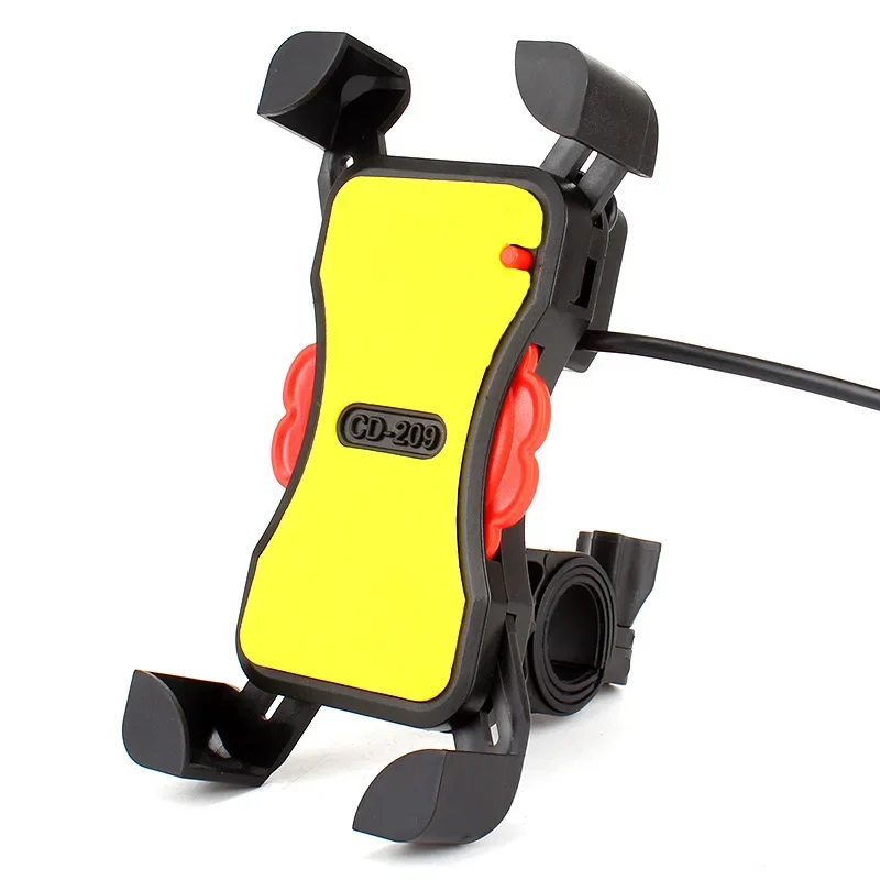 Auto Lock Motorcycle Cell Phone Holder With USB Charger 360 Rotation Universal SmartPhone Bracket Mount For iPhone 7 8 X Samsung